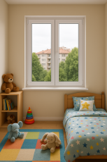 PVC дограма Rehau, 5 камерна, двоен стъклопакет, стъкло 4 сезона